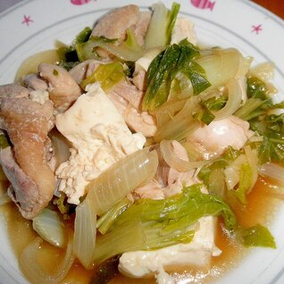 鶏肉・白菜・豆腐の生姜煮